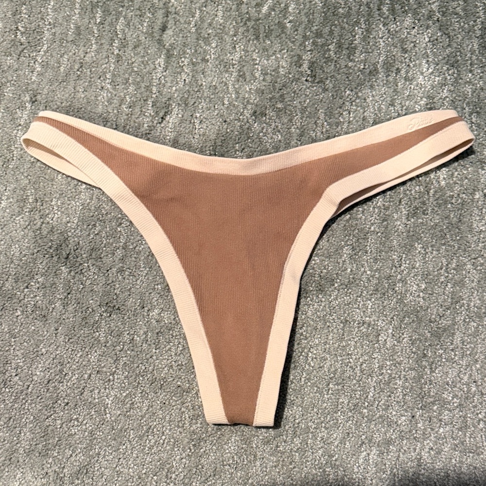 PINK Victoria's Secret Brown and Cream Panties